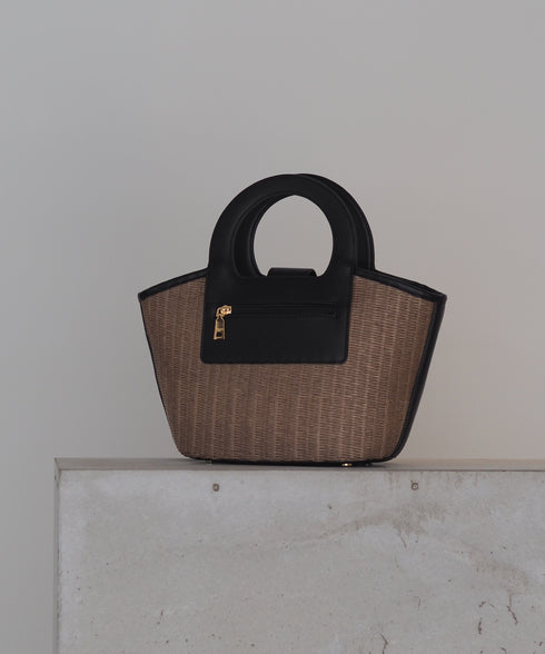 エコレザーかごハンドバッグ 12-1093